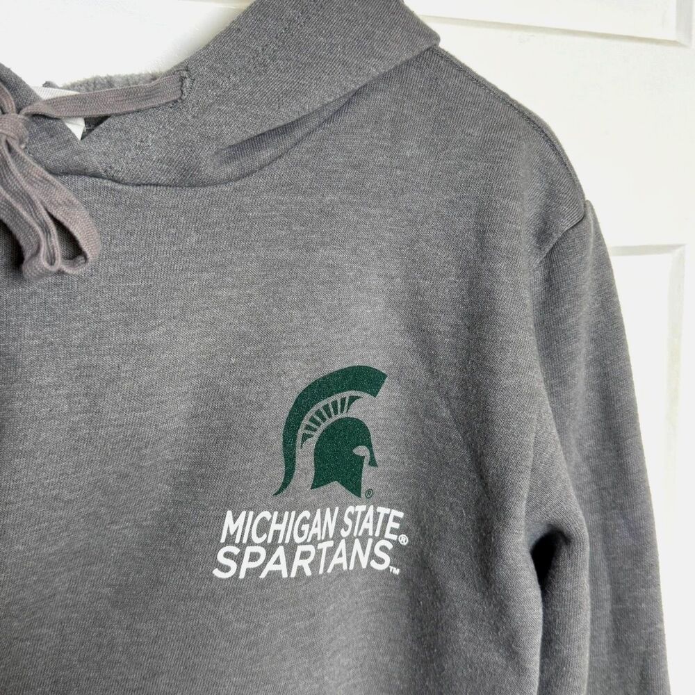 Michigan State Spartans MSU Cropped Hoodie Sweatshirt Women’s M Gray Game Day
